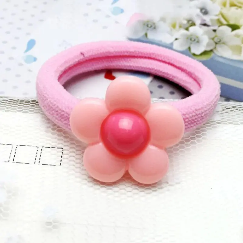

1Pc 4cm Children Kids Colorful Elastic Rubber Band Cute Acrylic Cartoon Fruit Animal Hair Rope Thicken Wide Scrunchy Ponytail