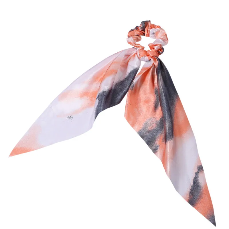 

Bohemian Tie-dye Floral Hair Rubber Hair Bands For Girls headband Hair Ties Long Hairband Scrunchies Ribbon Hair Accessories