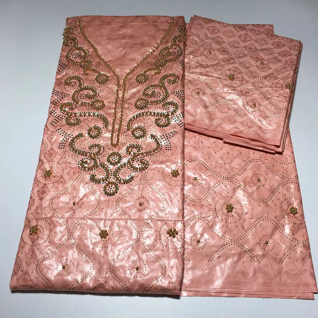 Бесплатная доставка африканская парчовая бусина Базина с более богатыми камнями