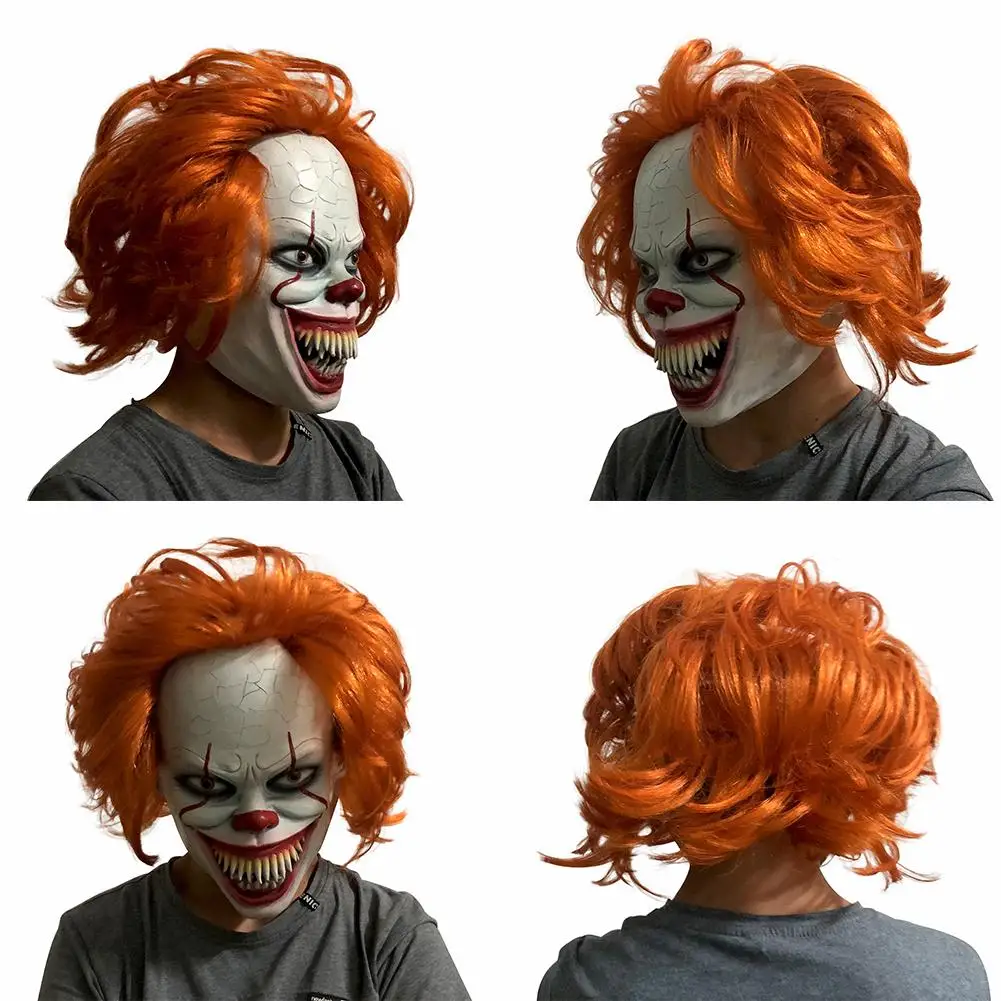 Взрослый Ужас латекс страшная маска на Хеллоуин Косплэй костюм реквизит для