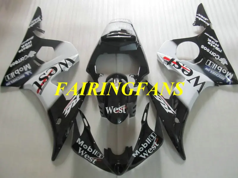 Комплект обтекателей для мотоцикла YAMAHA YZFR6 03 04 05 YZF R6 2003 2004 2005 YZF600 черные и белые