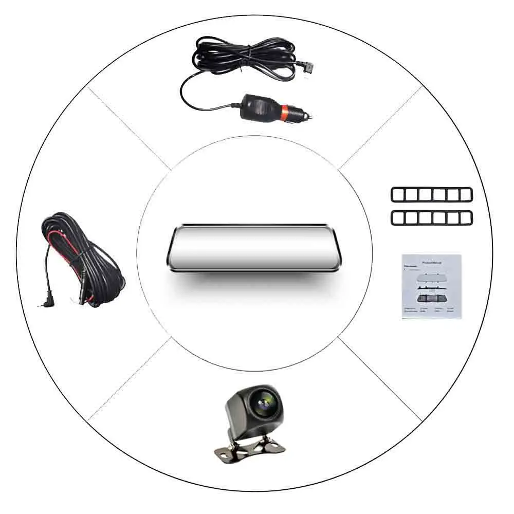 with rear camera ADDKEY 10 дюймов сенсорный автомобильный видеорегистратор потоковое зеркало заднего вида Dash камера FHD 1080P видео рекордер двойной объектив с камерой заднего вида - Название цвета: with rear camera