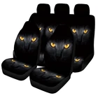 Чехлы Aimaao на сиденья автомобиля 12 7 шт., черные дизайнерские чехлы с котом, из мягкого полиэстера, подходят для большинства автомобилей, для VW Ford Focus 2, Mondeo, Mk4, Volvo