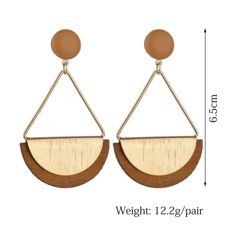 MissCyCy 2019 Корея горячая Распродажа серьги полукруглый деревянная серьга