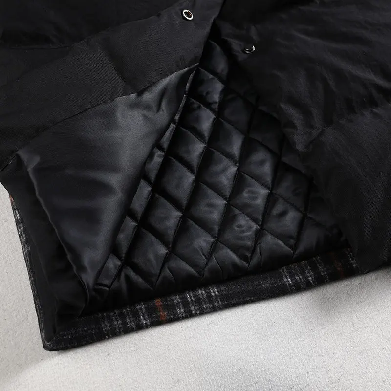 

Xl-5Xl Large Size Women Cotton Padded Jacket Coat Stitching Grid Mid Length Parkas Overcoat Quilted Overcoat 2020 Winter New