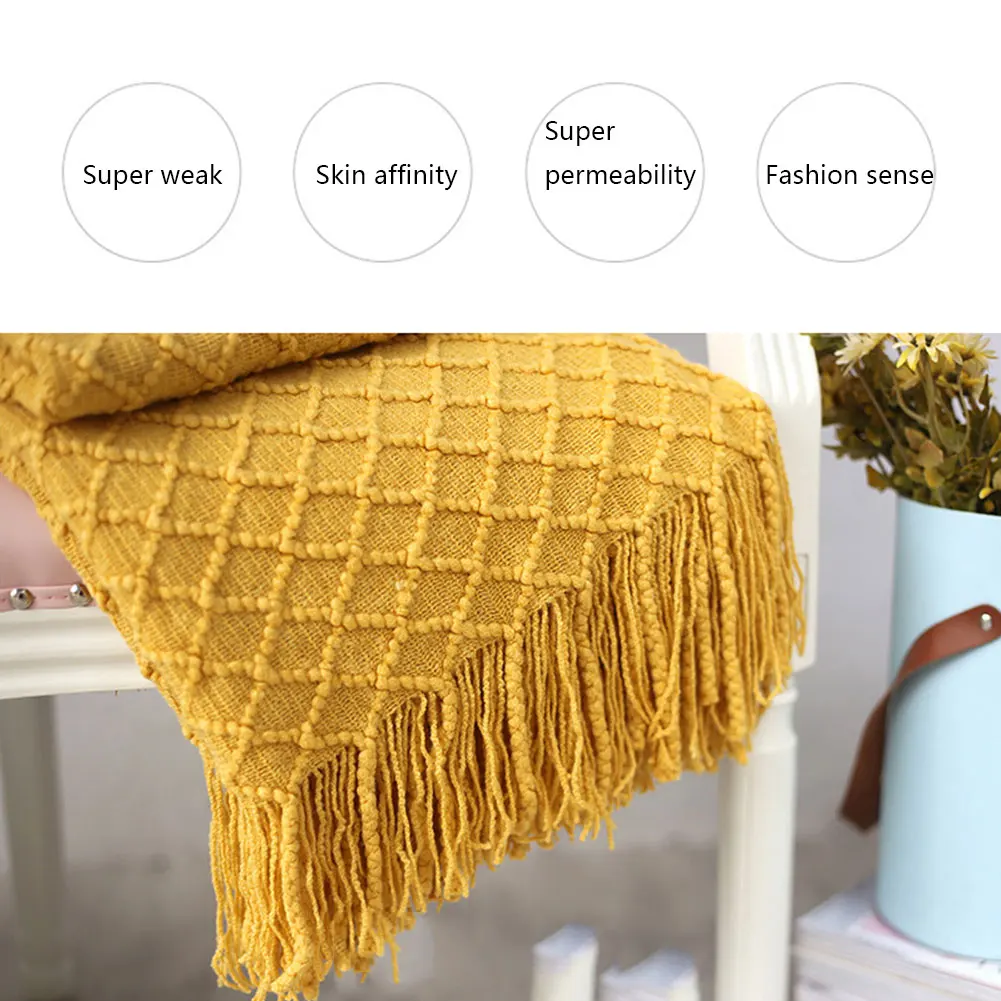 Повседневные вязаные одеяла в нордическом стиле для кровати покрывало дивана