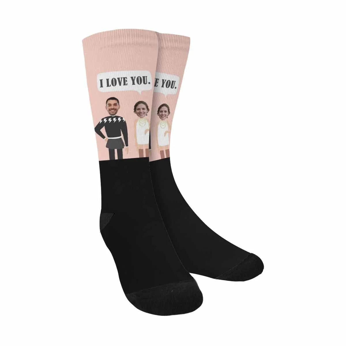

Custom Face Couple Sublimated Crew Socks