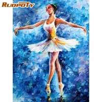 ruopoty 60x75cm ballet frame diy painting by numbers figure handpainted oil painting canvas colouring home wall decor