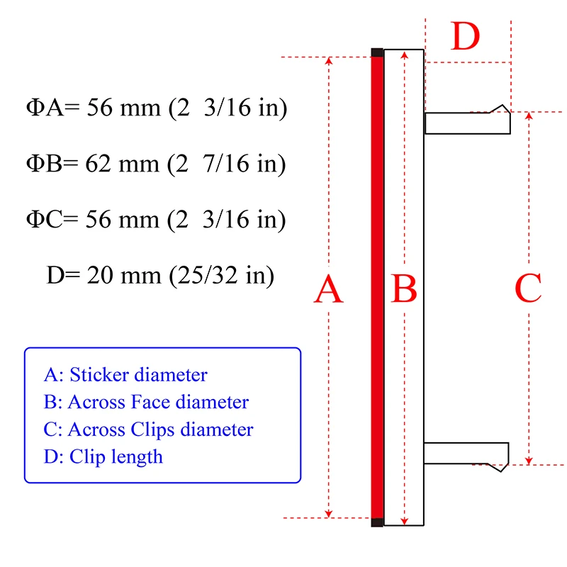 4 шт. крышки для обода 62 мм из АБС-пластика |
