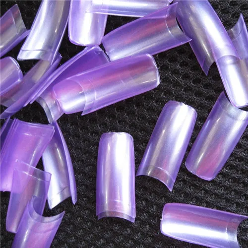 Pearl purple Новинка 500 шт Французский стиль ногтей типсы жемчужного цвета накладные акриловые ногти УФ гель для ногтей типсы инструменты - Цвет: Pearl purple