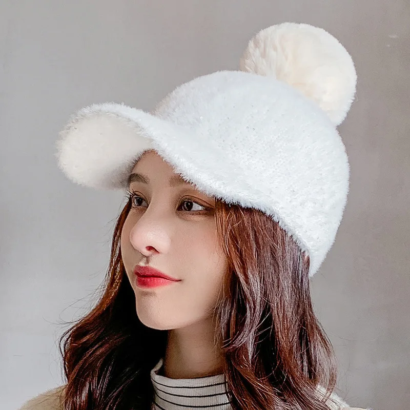 202The new fashion brand high-quality wool baseball cap thick warm solid color ball cap hat men's and women's hat wholesale cap.