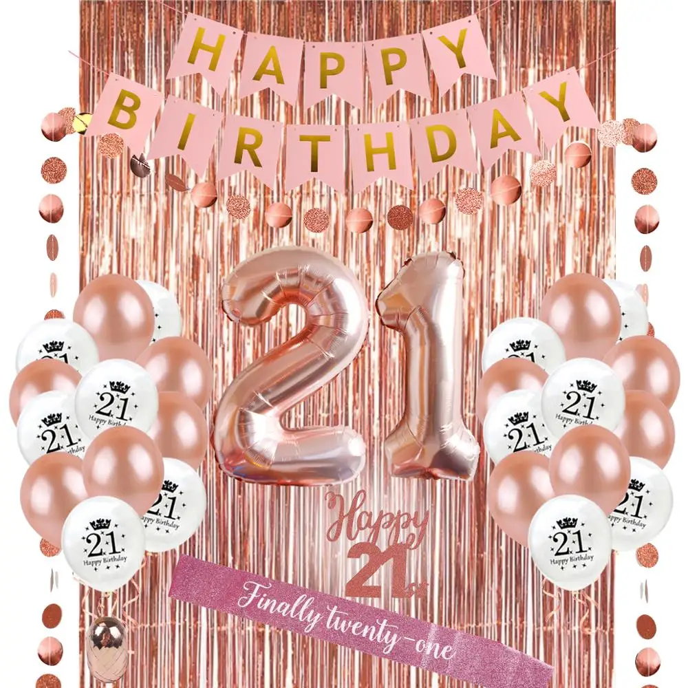 Надувные шары 21 го дня рождения для взрослых|Украшения своими руками вечеринки| |