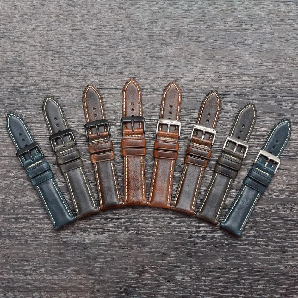 BEAFIRY загорелая кожа 22 мм 20 мм 18 мм ремешок для часов Quick Release Watch Band ремешок коричневый для мужчин и женщин совместим с Fossil