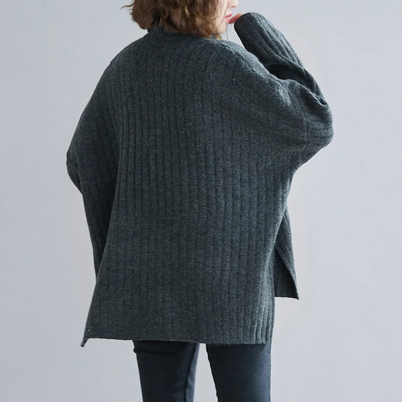 

Women Thick Sweater Knitted Ribbed Pullover Long Sleeve Turtleneck Slim Jumper Autumn Winter Soft Warm Clothes