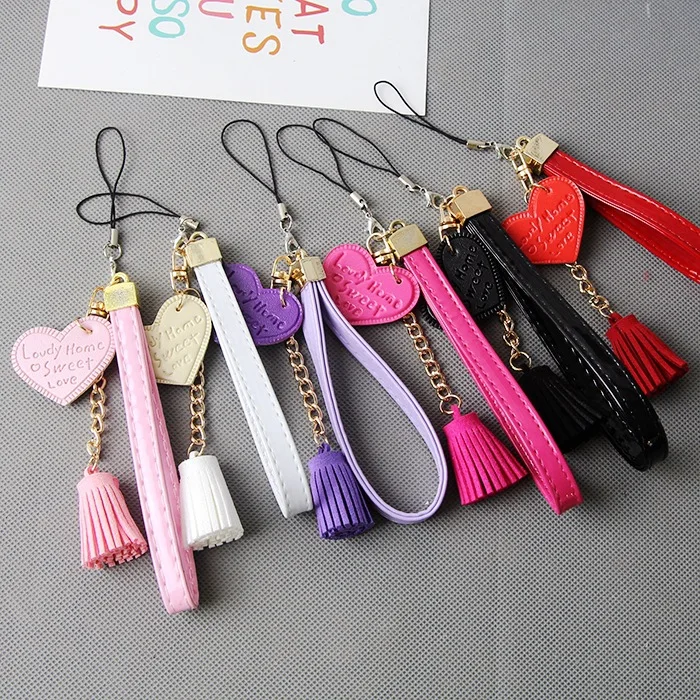 Кожаный брелок для ключей Mini love модные креативные брелоки конфетных цветов с