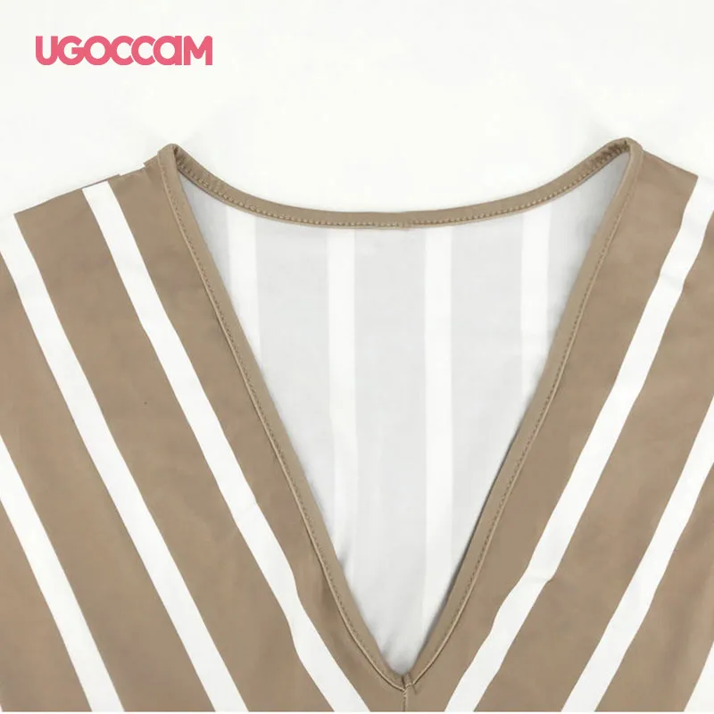 UGOCCAM Сексуальная Блузка с v образным вырезом Женская Повседневная Осенняя обувь