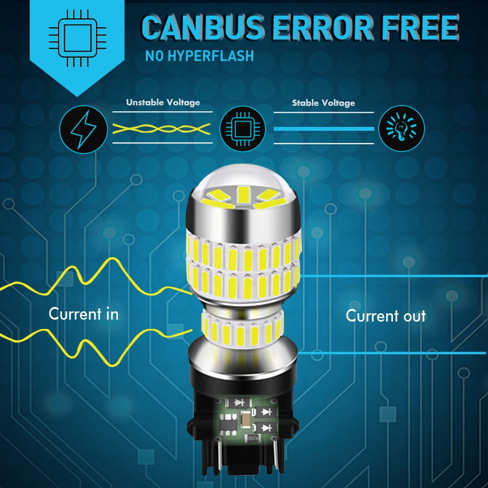 2X T25 3157 P21/7 Вт W21W Led Canbus белый CANBUS 1157 BAY15D автомобильные фонари заднего хода для