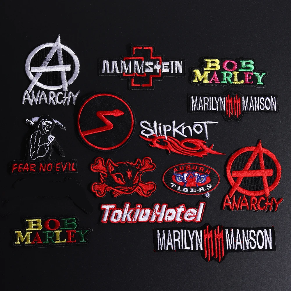 Fine Letter Patches For Clothing Iron On DIY Hippie Patch Metal Bands Punk Stripes Clothes Embroidered Badges | Дом и сад