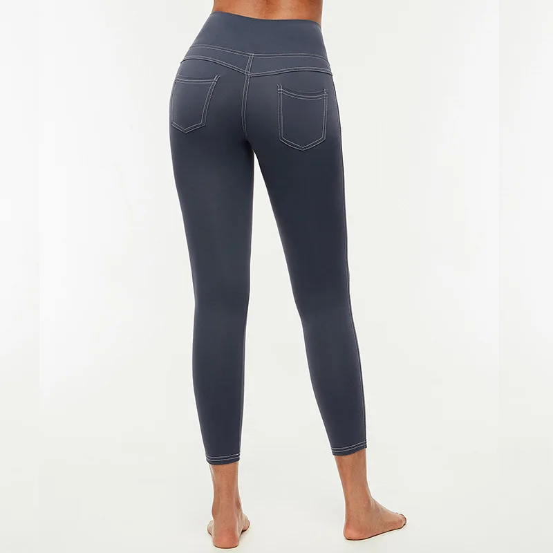

2021 Push Up The Hips Running Leggings Female Sexy High Waist Elastic Yoga Pants Tight Gym Fitness Dance Leggings With Pocket
