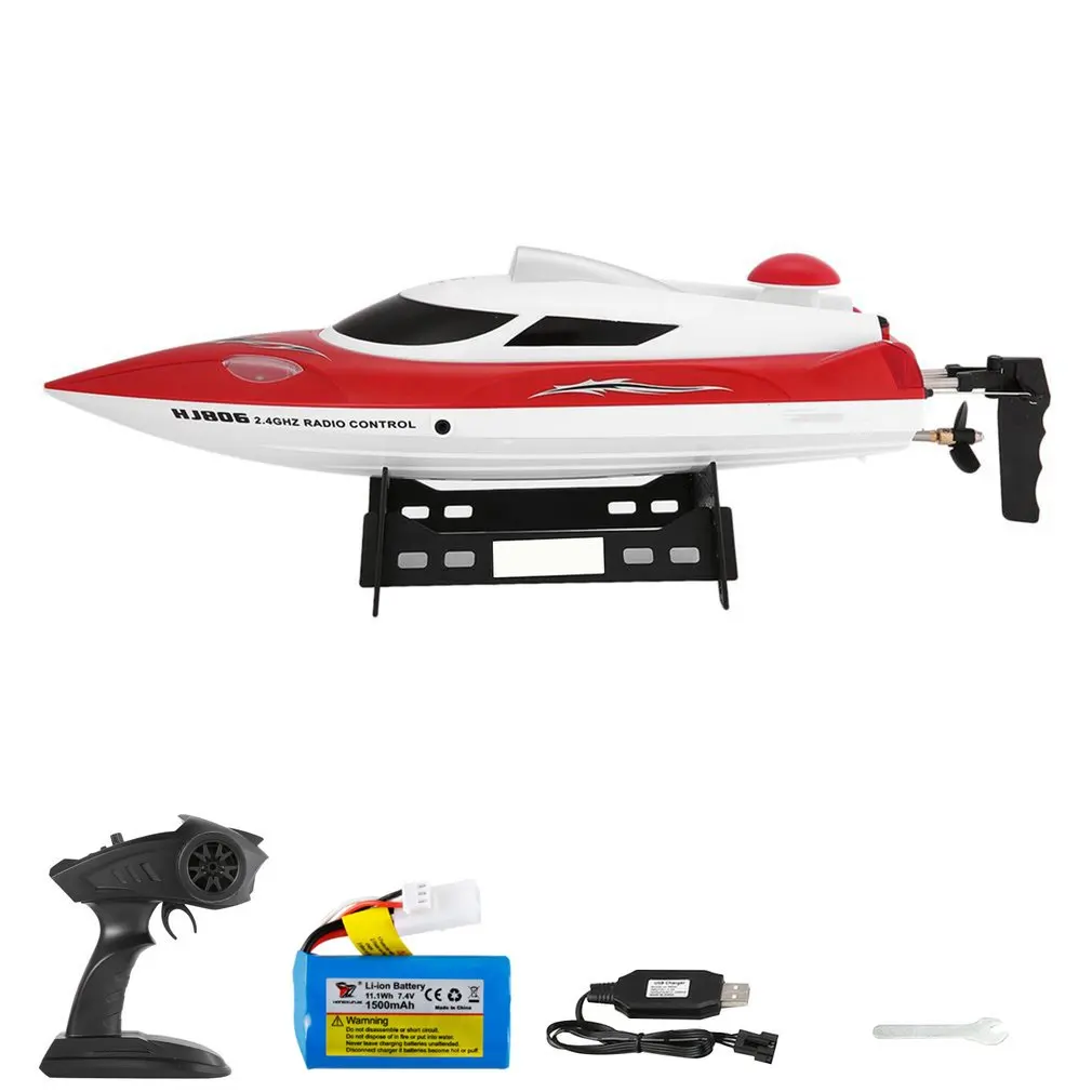 

HJ806 47cm 2.4G RC 30km/h High Speed Racing Flipped Boat Water Cooling System Flipped Omni-Directional Voltage Prompt