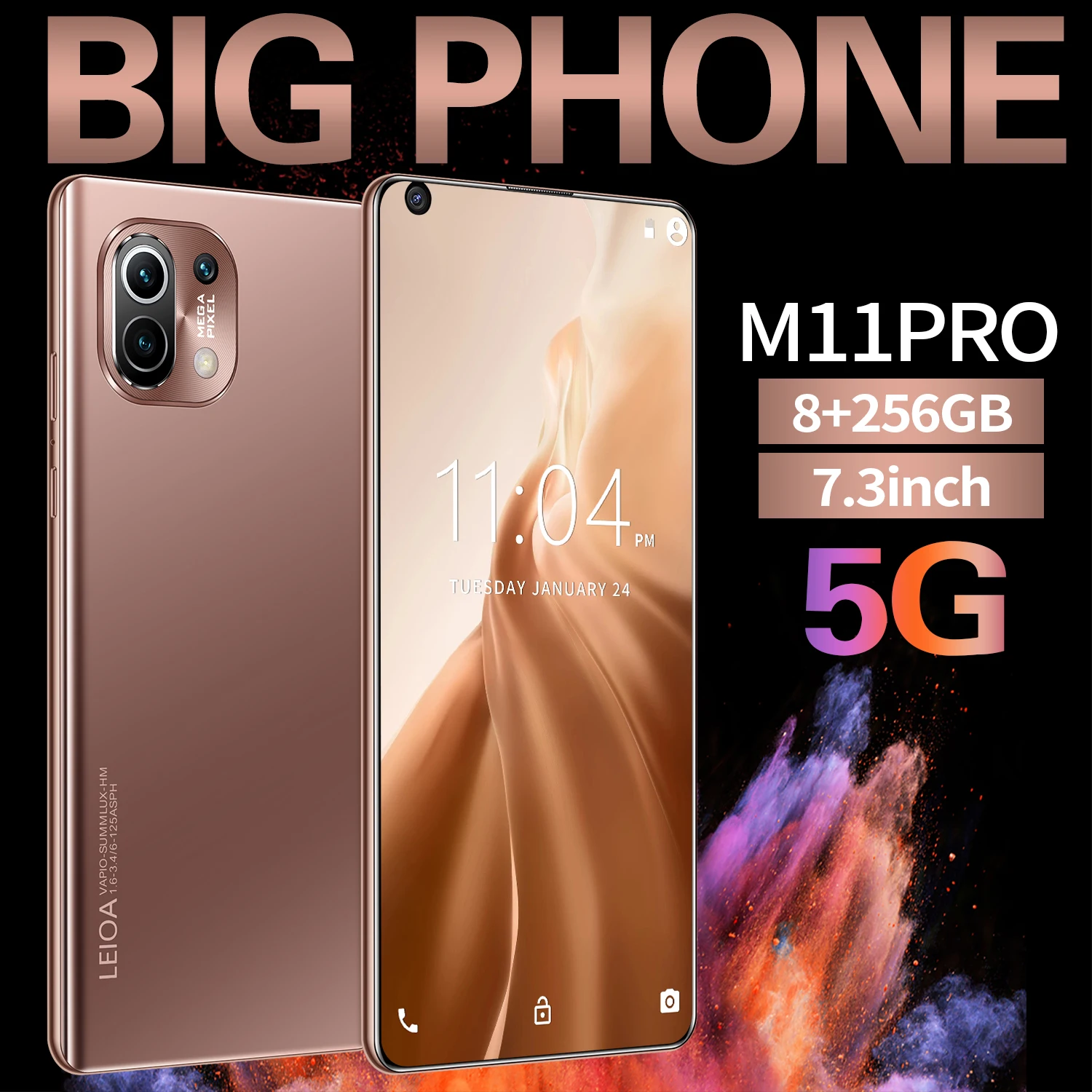 

Global Version M11Pro 7.3 Inch 8+256GB Andriod 10 Smartphones 6800mAh 16MP+32MP Deca Core Mobile Phone Face ID MTK6889 Celular
