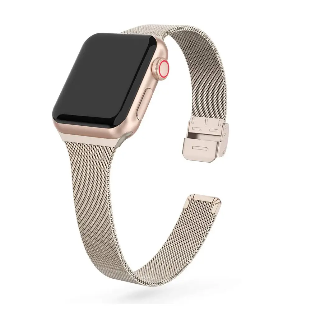 

Women Slim Bracelet Strap for Apple Watch Band 5 44mm 40mm Watchband for iWatch 5 4 3 2 42/38mm Stainless Steel Metal Belts