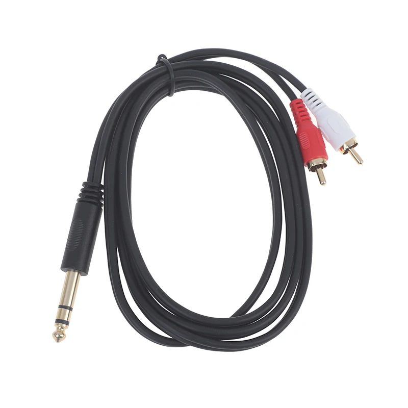 

Fashion Dual RCA To Dual Mono 6.35mm Male Jack Audio Cable 2RCA To 2 6.5 DVD Mixer Wire For Amplifier Speakers TV AV