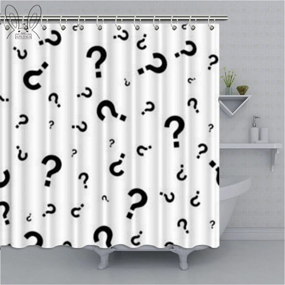

Question Marks Bathroom Curtain Hand Drawn Shower Curtain Polyester Fabric Bathing Cover Bath Decor Curtain Bathroom Shower Sets