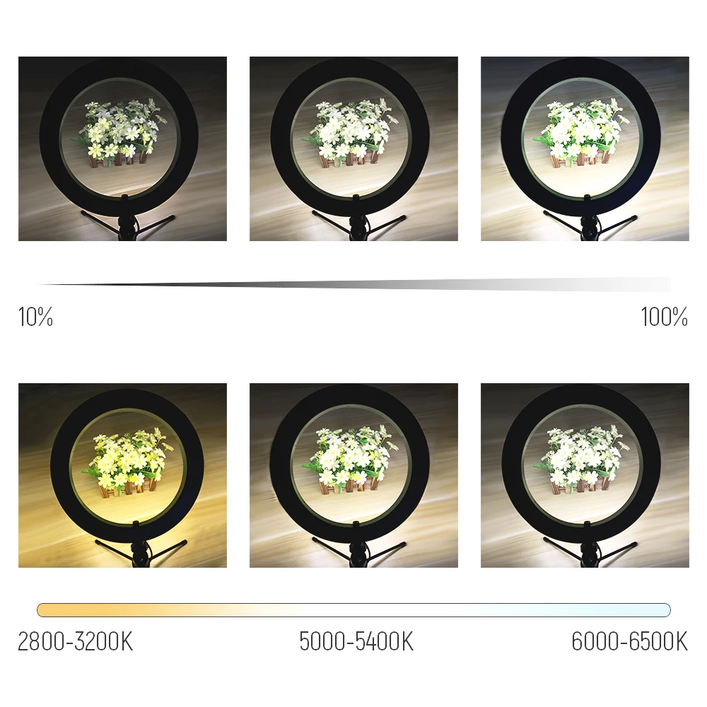 Светодиодная кольцевая лампа студийный светильник со штативом и триподом для