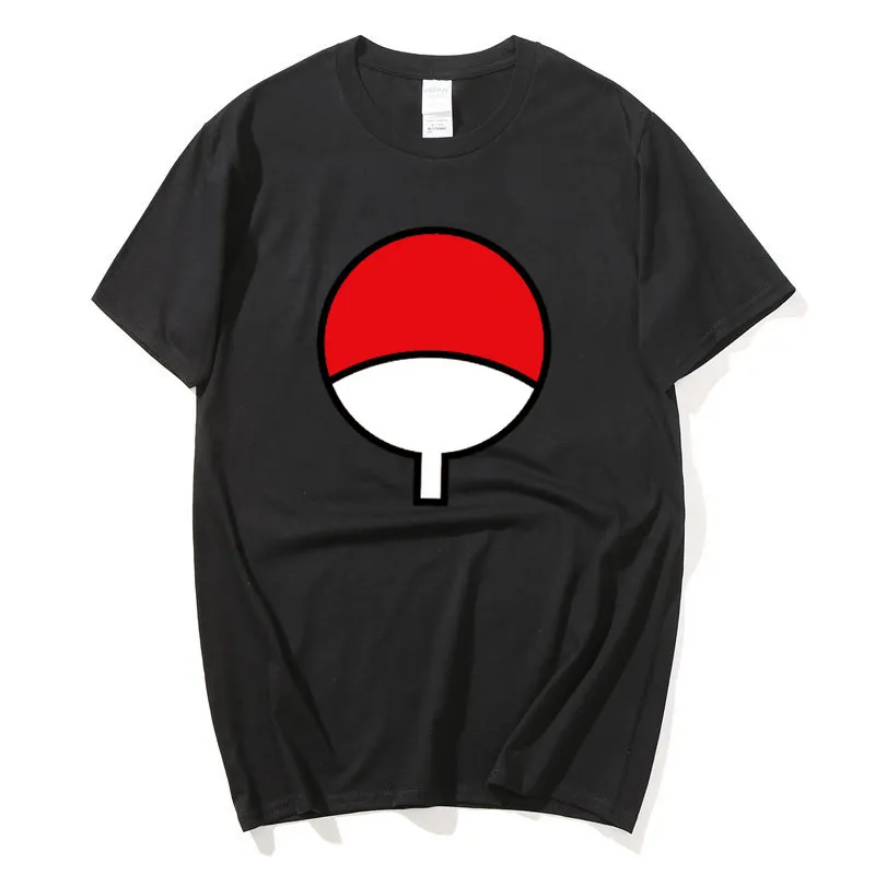 Мужская хлопковая футболка с коротким рукавом и круглым вырезом Uchiha Sasuke Новинка