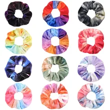 Gradient Color Velvet Scrunchie For Women Hair Elastic Bands Girls Rainbow Hair Ring Rope Rubber Hair Bands Ponytail Accessories (2)