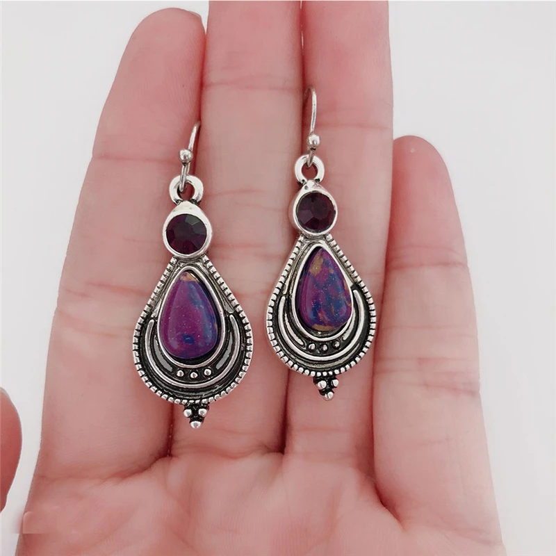 Оригинальная новая серьги с фиолетовым кристаллом высокое качество дикий Стразы
