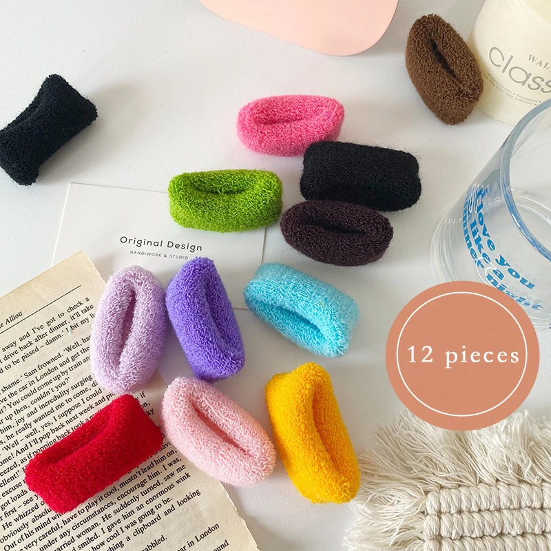 12 упаковок корейская веревка для волос женское милое цветное большое тонкое