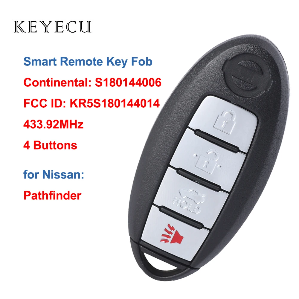 Keyecu S180144006 Smart Auto Автомобильный Брелок дистанционного управления с ключом 4 кнопки