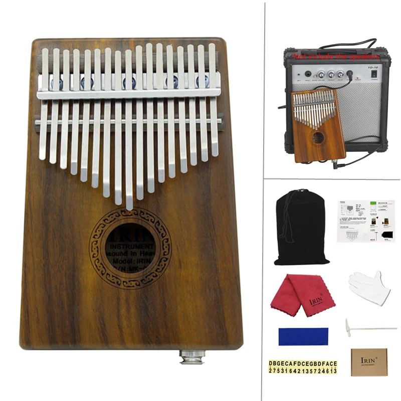 

Electroacoustic 17 Keys Kalimba Solid Acacia Wood Thumb Piano Mbira Natural Electronic Mini Keyboard Instrument