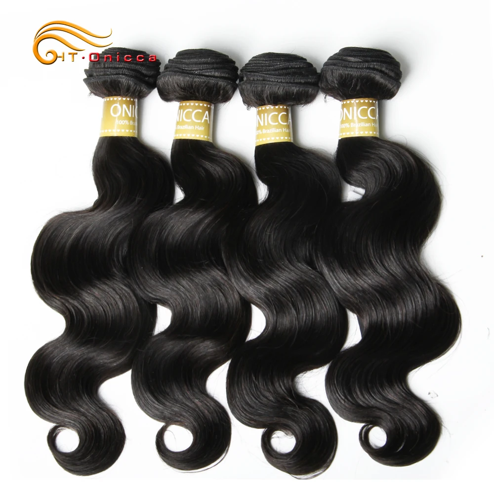 

Htonicca Body Wave Brazilian Hair Weave Bundles 8"-28" Natural Hair Extension 1/3/4 Bundles Deals Human Hair Weave Remy