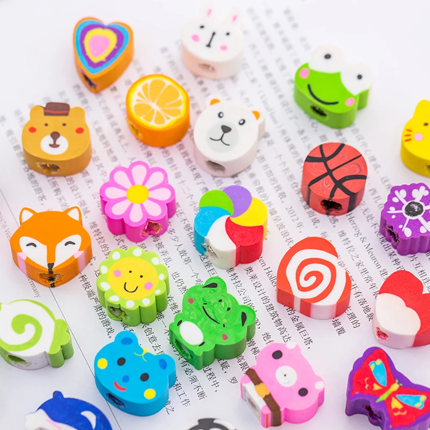 

10Pcs Cute Cartoon Animal Fruits Pencil Eraser Student Stationery, Non-toxic Rubbing Erasers Primary Kids Reward School Supplies