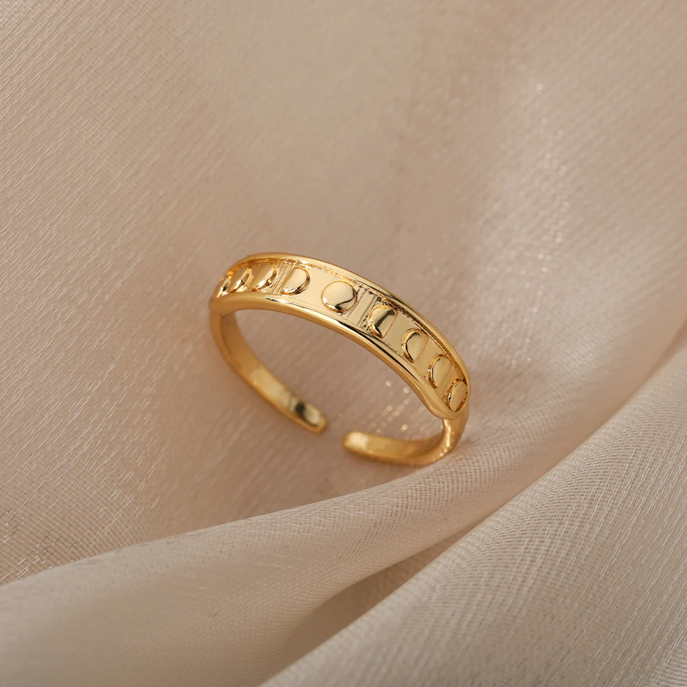 

Vintage Geometric Open Rings For Women Stainless Steel Plated Gothic Adjustable Finger Ring Punk Jewelry Accessories Gift