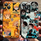 Жидкий силиконовый чехол для телефона Kamado Tanjirou Agatsuma Zenitsu Demon Slayer для iPhone 13 12 11 Pro Mini X XR XS Max SE 5 6 7 8 Plus