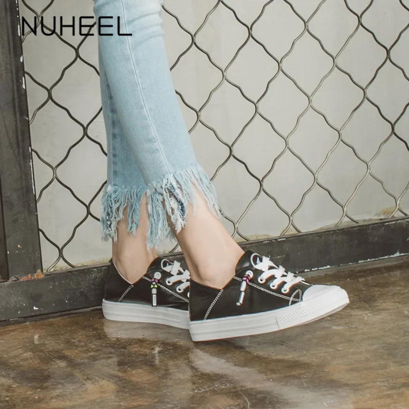 Туфли NUHEEL женские на плоской подошве повседневная обувь для скейта однотонные