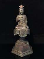 11 tibet buddhism temple bronze cinnabars northern wei guanyin bodhisattva statue avalokitesvara amitabha statue