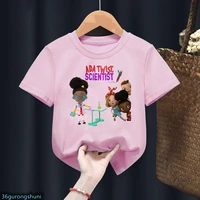funny childrens tshirt cute ada twist scientist cartoon print girls tshirts summer fashion girls pink short sleeve shirt tops