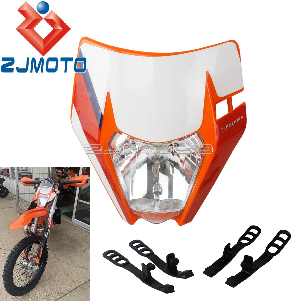 Оранжевый Байк стикеры фары маска для SXF SX XCW XC EXC XCF 125 150 250 300 350 450 500 LED E8 Emark головной