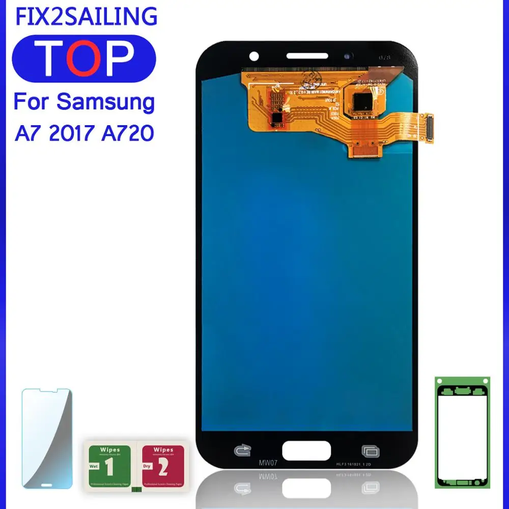 Супер AMOLED дисплей для телефона для Samsung Galaxy A7 A720 A720F A720M lcd s сенсорный экран дигитайзер сборка ЖК-дисплей
