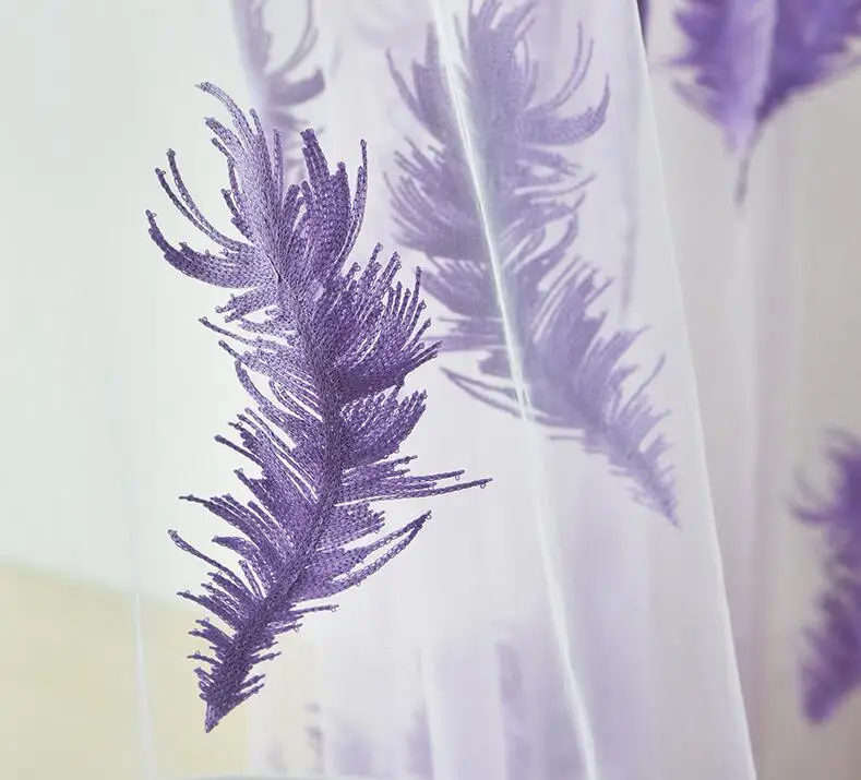 Тюлевые шторы с перьями для гостиной спальни кухни прозрачные Занавески Из вуали