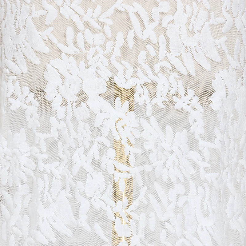 Женское кружевное платье TWOTWINSTYLE белое винтажное с v образным вырезом длинными