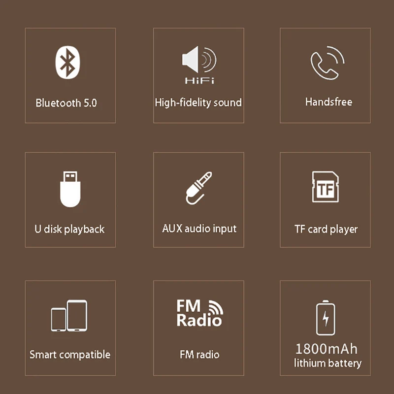 Wireless Speaker Portable Bluetooth with Sound System Wooden Case for Tablet Laptop Xiaomi | Электроника
