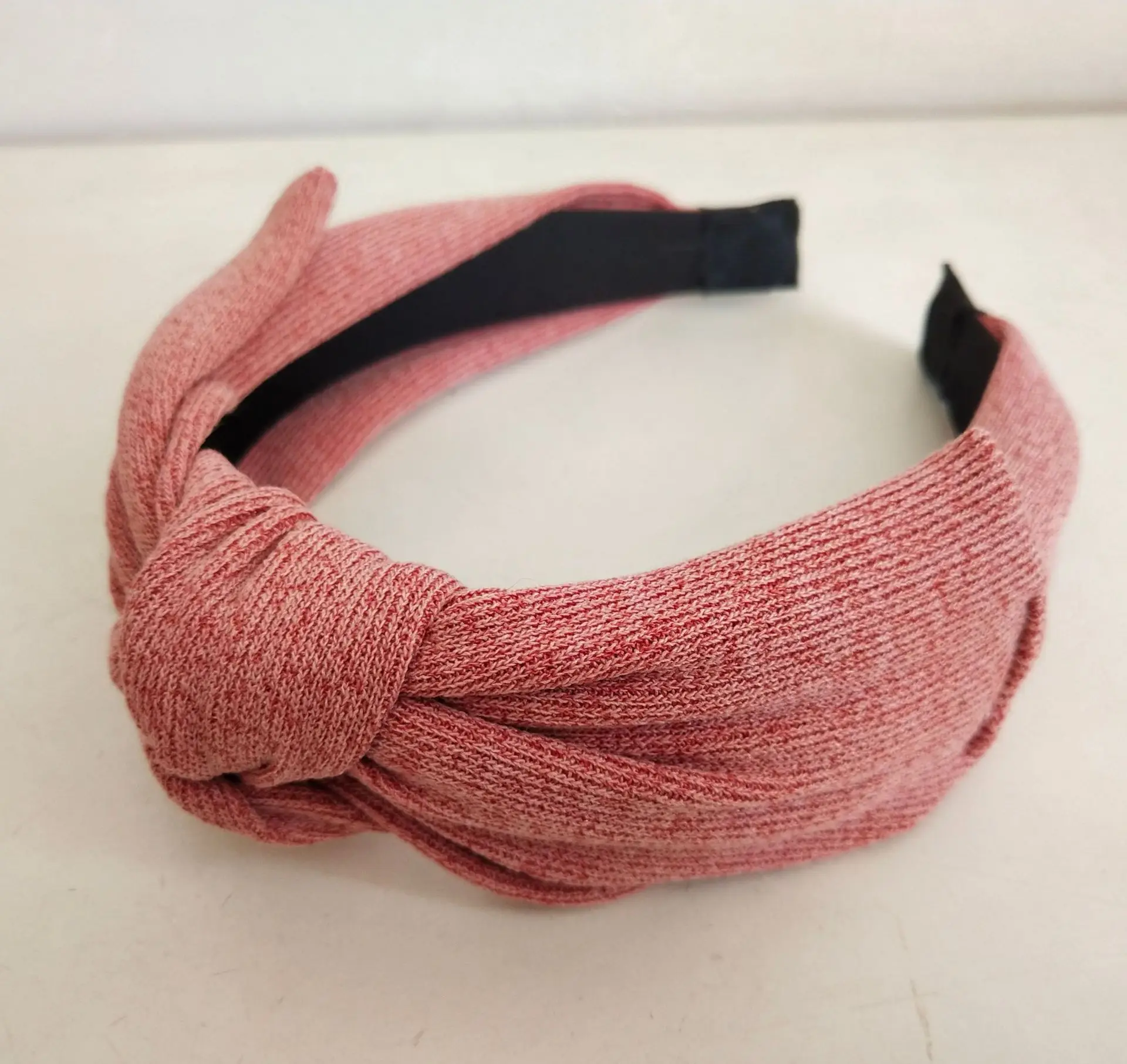 Однотонная вязаная шерстяная повязка на голову для женщин аксессуары волос