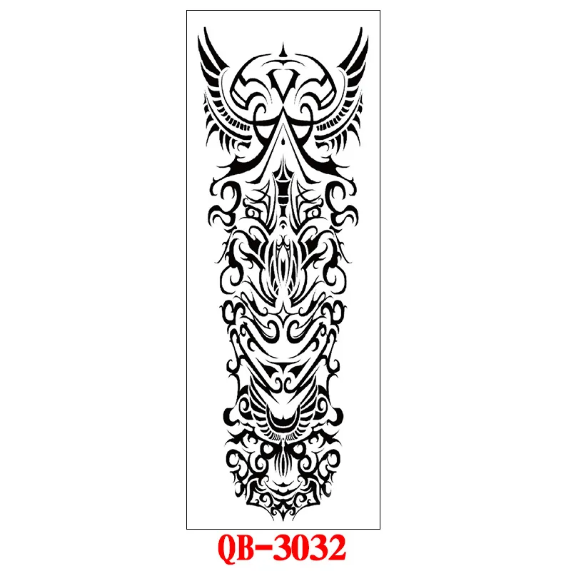 Full Arm Temporary Tattoo Stickers Large Black Skeletons Body Tattoo Waterproof Tattoo For Men Women Fake Tattoos 17*48cm