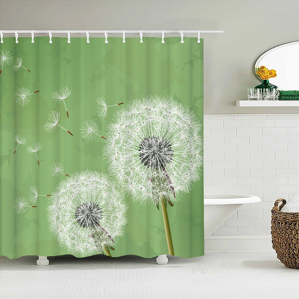 

Dandelion Flower Shower Curtain Bathroom Screens Waterproof High Quality Polyester Fabric for Bathtub Home Decor With 12 Hook